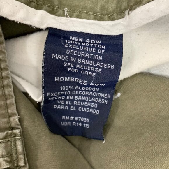 Nautica Cargo Deck Shorts Mens Size 40 Army Green Utility Outdoor Pockets Cotton - Picture 10 of 14